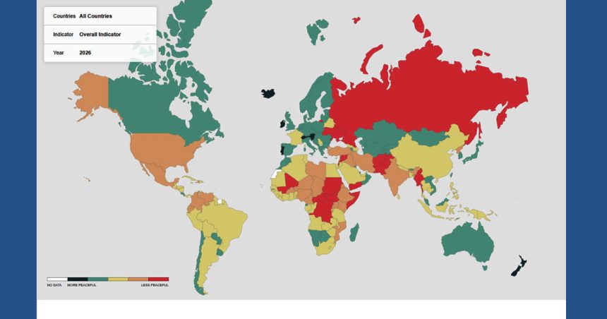 Global-Peace-Index-2026 La Tunisie 11e pays le plus paisible en Afrique