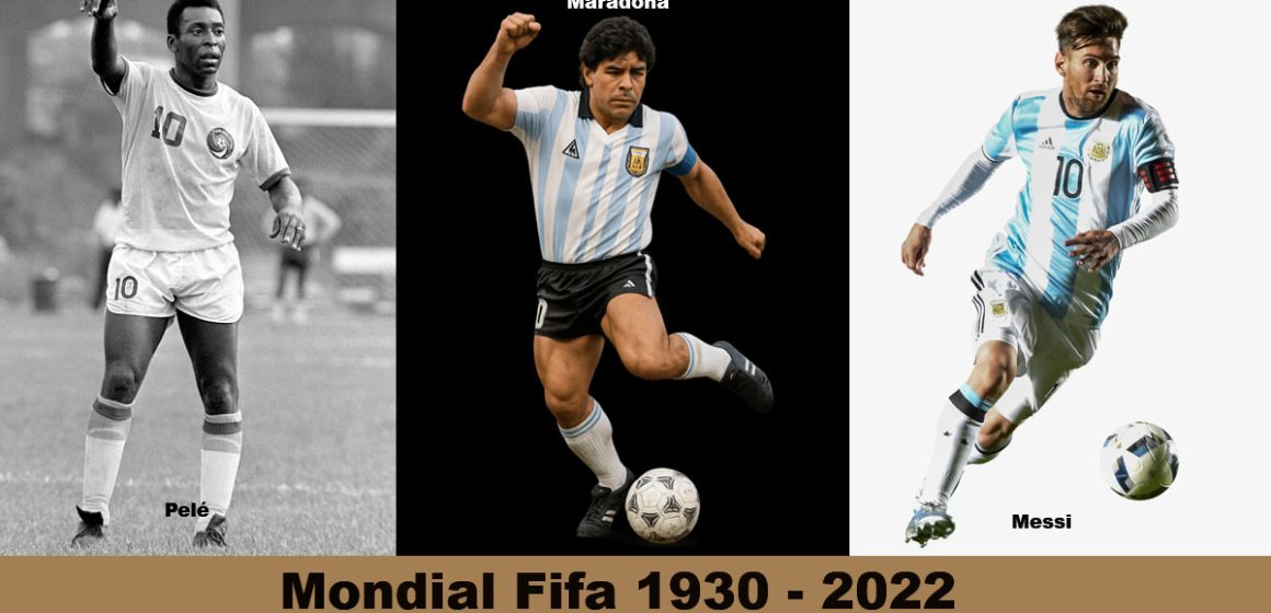 Pele-Maradone-Messi Rétro | Coupe du monde Fifa (1930-2022)