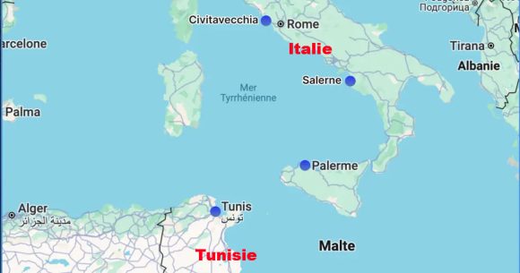 Tunisie-Italie-Carte La Tunisie, site de relocalisation technologique pour les entreprises italiennes