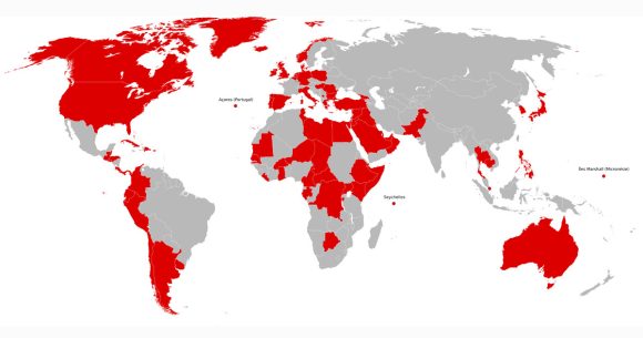 Carte-PResence-militaire-americaine-dans-le-monde-Al-Jazeera L’objectif inavoué des bases militaires américaines dans le Golfe