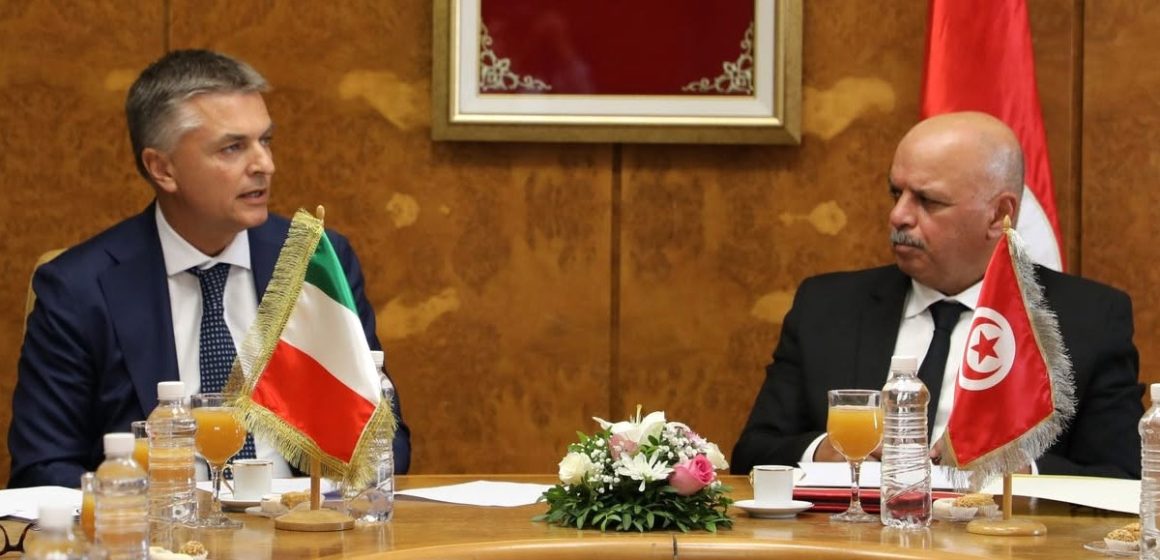 Edoardo-Rixi-Rachid-Amri Vers un renforcement des liaisons de transport entre la Tunisie et l’Italie