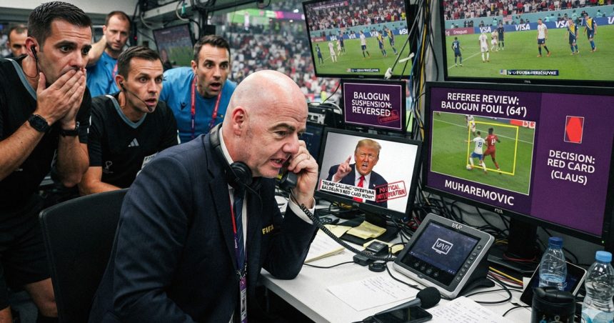 Infantino-Trump-VAR-Affaire-Balogun-Image-IA Affaire Balogun | L’UEFA part en guerre contre la Fifa