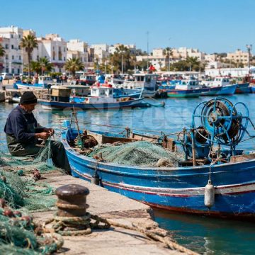 Pecheurs-tunisiens-a-Bizerte La Tunisie face à la crise de la crevette rouge