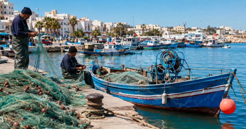 Pecheurs-tunisiens-a-Bizerte La Tunisie face à la crise de la crevette rouge