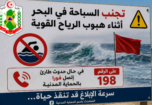 Vents et mer agitée | La Protection civile appelle à la vigilance