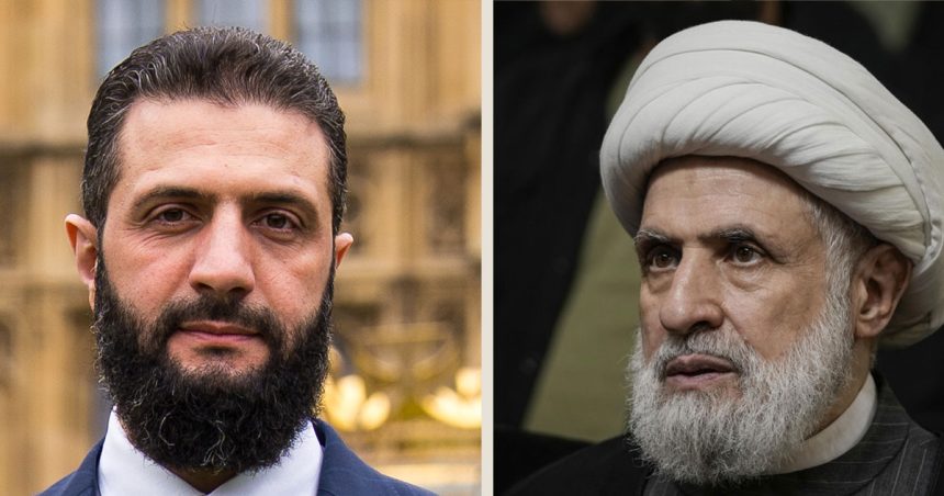 Ahmed-Al-Charaa-Naim-Al-Qassem Le Hezbollah tend la main à la Syrie d’Ahmed al-Charaa