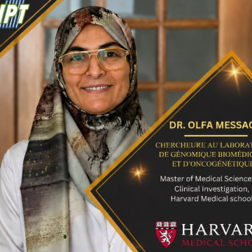 Olfa Messaoud L’Institut Pasteur félicite la Dre Messaoud, diplômée de la Harvard Medical School