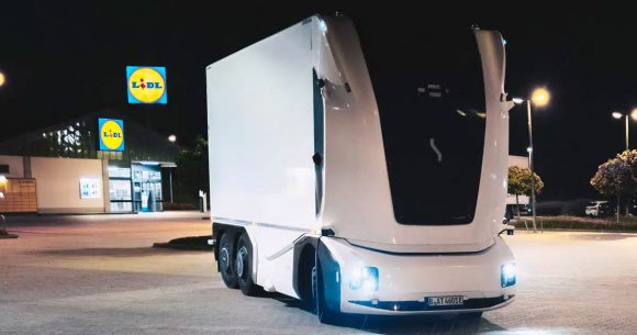 Lidl-Camion-autonome Lidl livre ses livraisons par un camion électrique sans conducteur