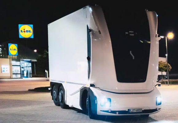 Lidl-Camion-autonome Lidl livre ses livraisons par un camion électrique sans conducteur