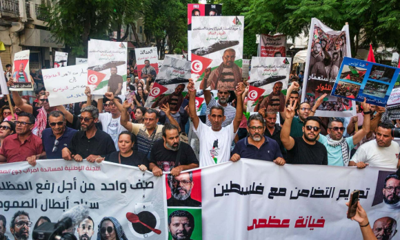 manif tunis sumud Tunis | Mobilisation avec les détenus de la Flottille Al-Soumoud